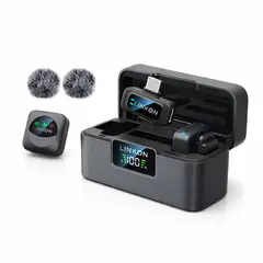 LINKON - Microfono Inalambrico Solapa Lavalier Profesional x2