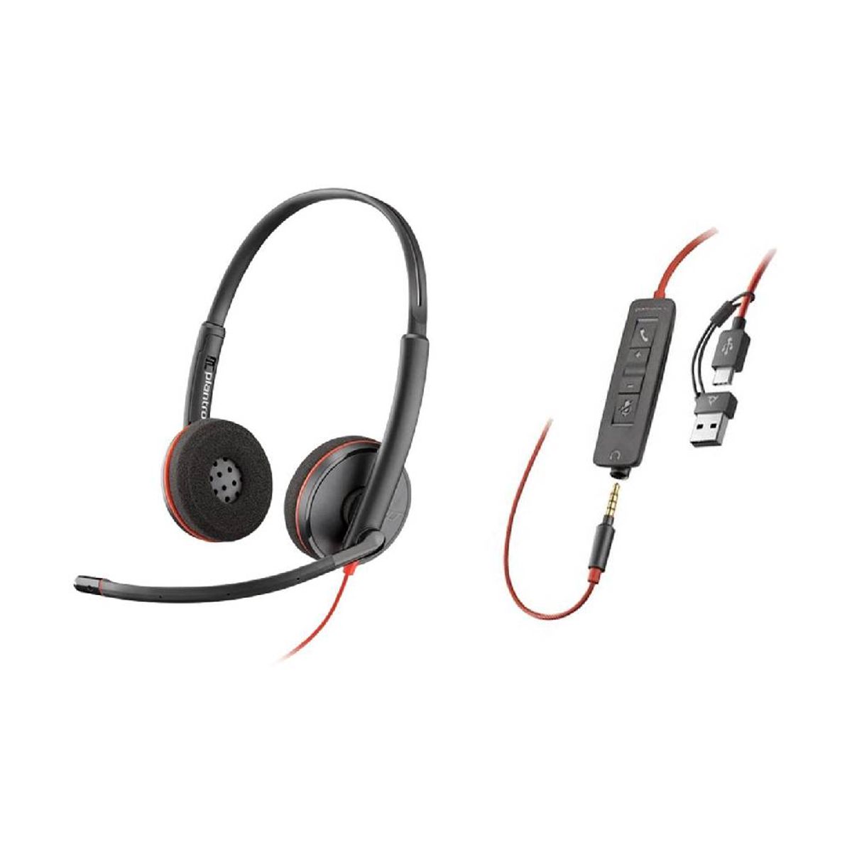POLY - Auriculares On-Ear Alámbrico Poly Blackwire 3220 Negro