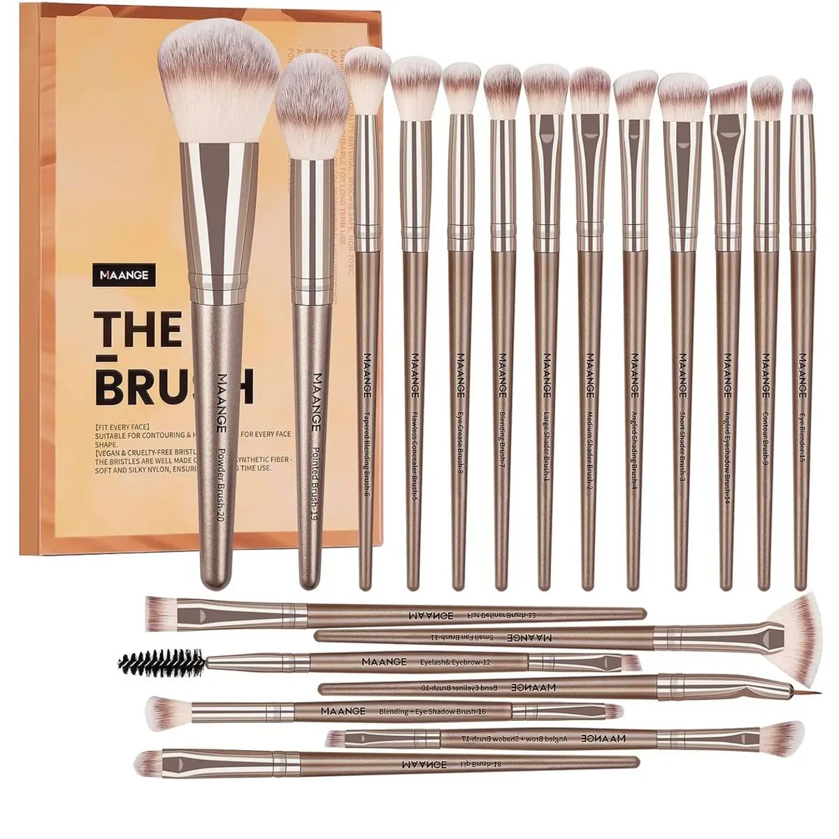 GENERICO - Brochas De Maquillaje Kit 20 Pcs Para Maquillaje Profesional