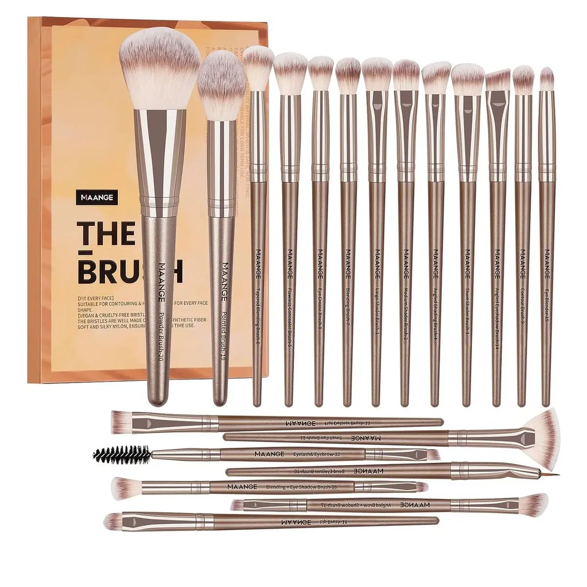 GENERICO - Brochas De Maquillaje Kit 20 Pcs Para Maquillaje Profesional