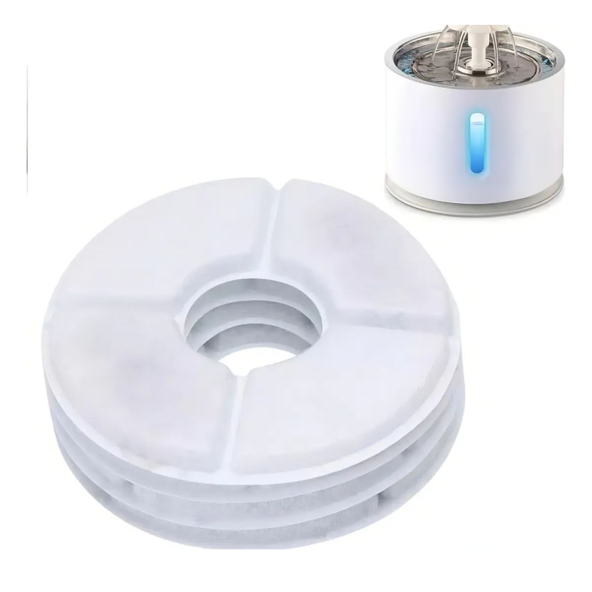 GENERICO - Bebedero Automatico Fuente 2.5L Mascotas Perros Gatos Blanco Filtro Agua