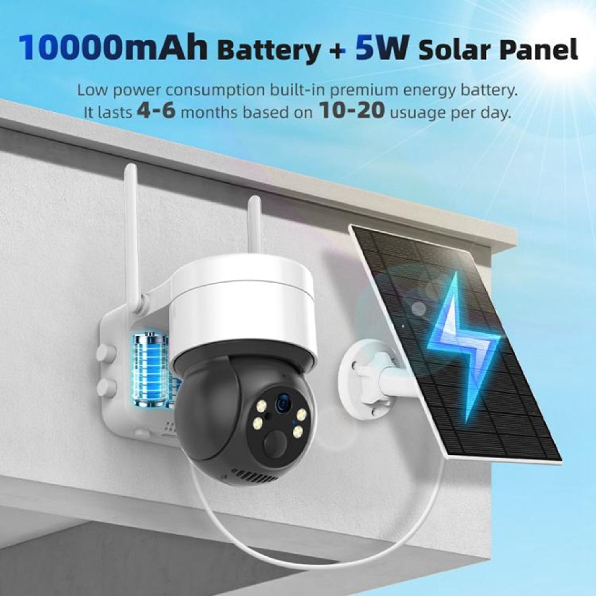 GENERICO - Camara Solar Inteligente Ip Wifi JORTAN Exterior FHd