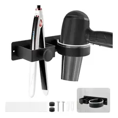 GENERICO - Soporte Porta Secador Baños De Pelo Organizador Negro