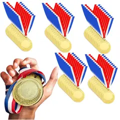 KUANGYE - 50 Medallas Deportiva Metálica C/cinta 5 Cm para Estudiantes, Atletas para Deportes,Competiciones