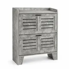 SPACE HOME - Mueble Zapatero Gris Para Entrada O Dormitorio 16 pares