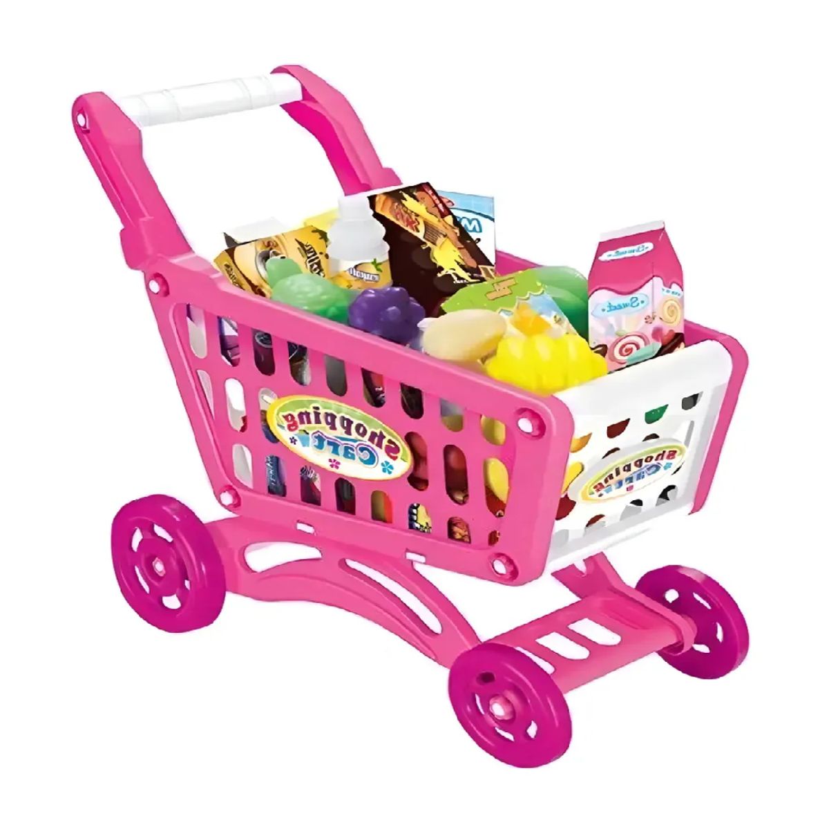 GENERICO - Carrito De Compras Supermercado Juguete Para Niños 56pcs ROSA