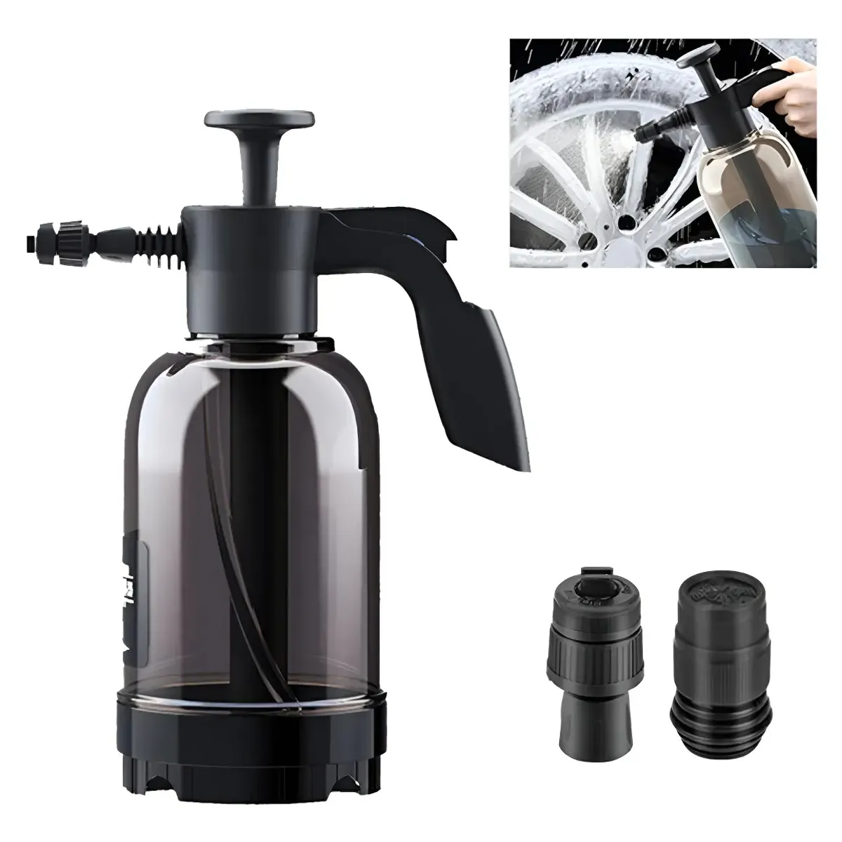 KUANGYE - Pulverizador De Bomba Para Coche, 2.0l Manual Espuma De Lavado De Coches Regadera De Alta Presión