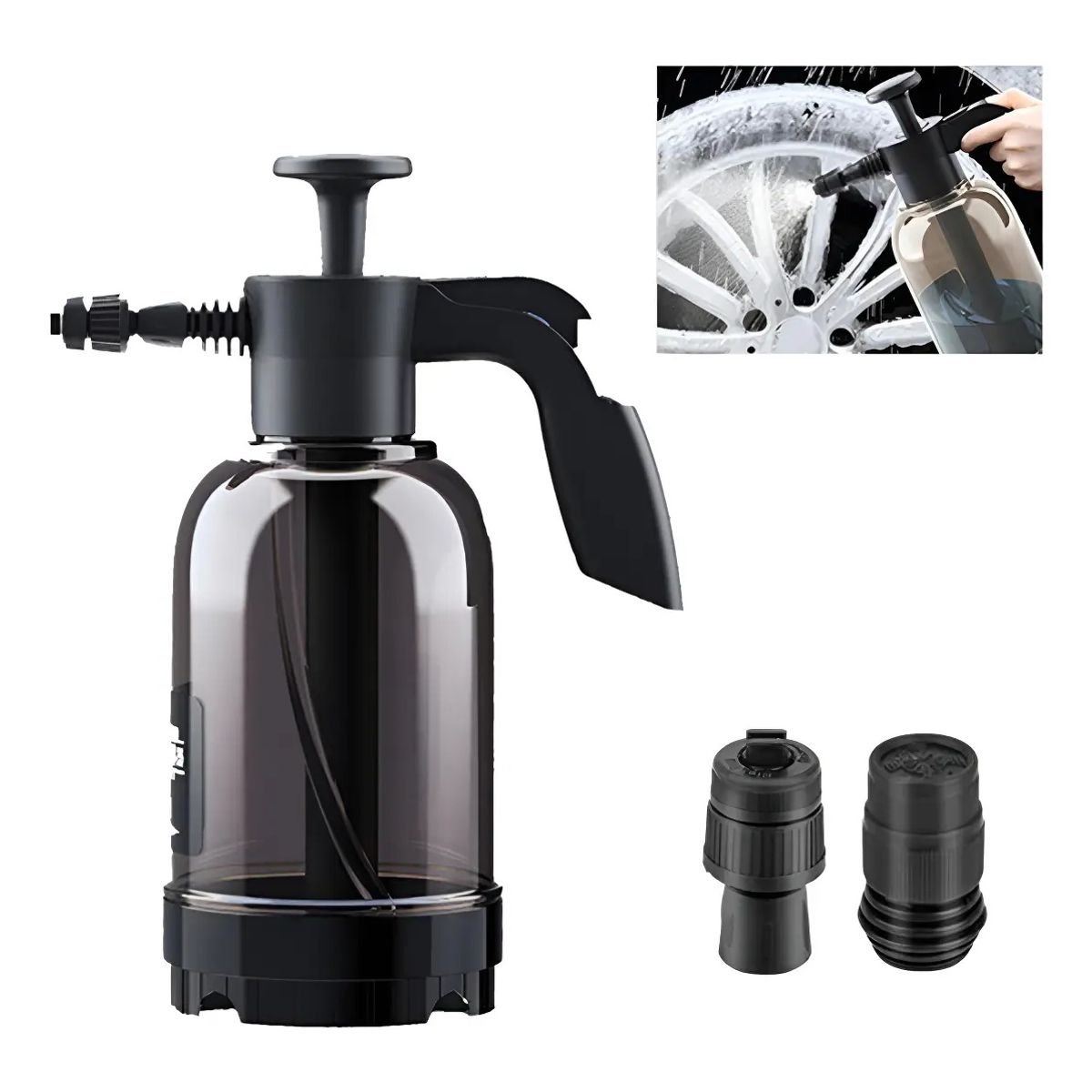 KUANGYE - Pulverizador De Bomba Para Coche, 2.0l Manual Espuma De Lavado De Coches Regadera De Alta Presión