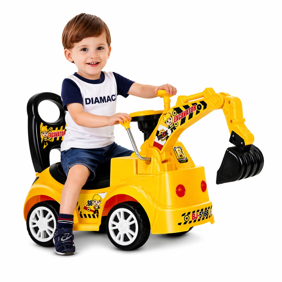 GENERICO - Correpasillo Retroexcavadora con Luz y Sonido – Andador Infantil 2 a 5 Años