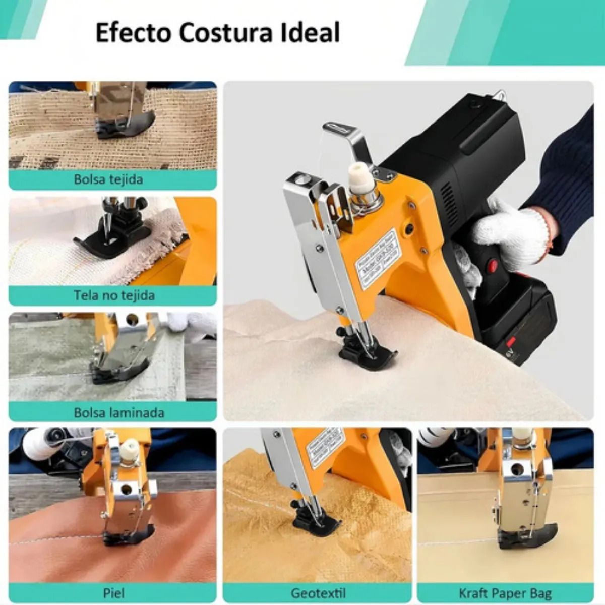 METEX - Máquina Coser Costales Sacos Inalámbrica Con 2 Baterías
