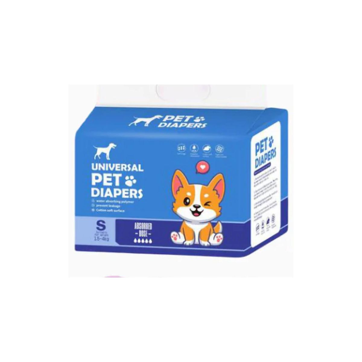 GENERICO - Pack 12 Pañales Absorventes M Para Perros Macho Mascotas