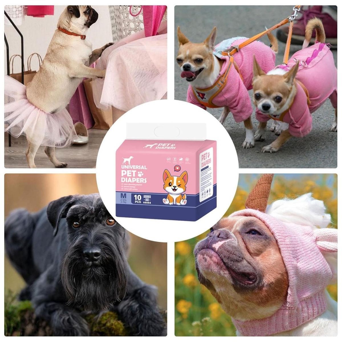 GENERICO - Pack 10 Pañales Absorventes S Para Perros Hembra Mascotas