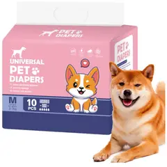 GENERICO - Pack 10 Pañales Absorventes M Para Perros Hembra Mascotas