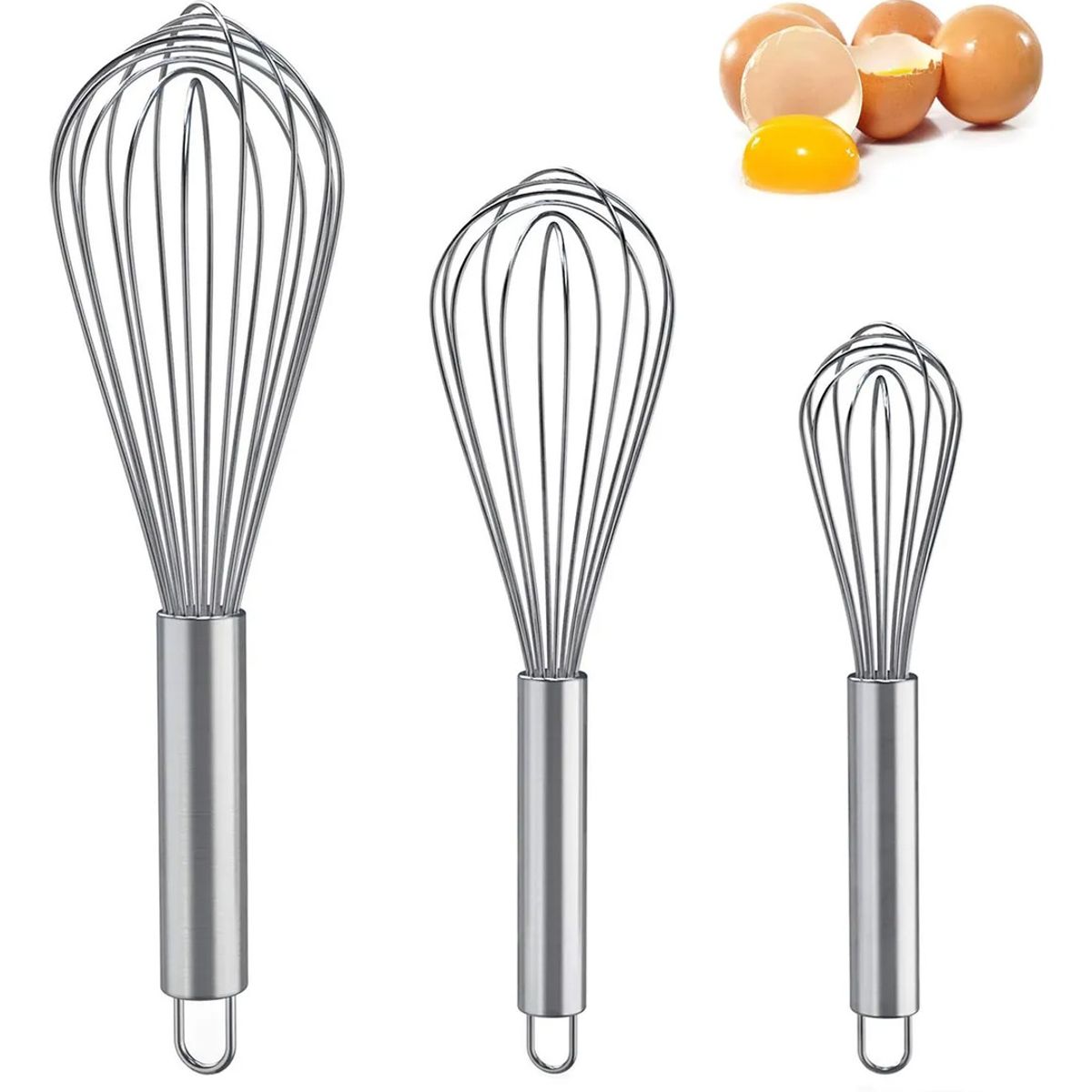 GENERICO - 3pcs Batidor Manual Globo De Acero Inoxidable Para Cocinar