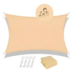 GENERICO - Toldo Vela Sombra 95% Malla Hdpe Rectangular 3x2 M, Beige