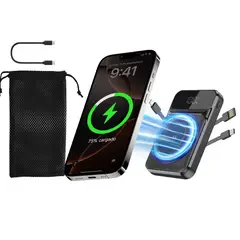 SANKARA - Cargador Portátil Por Phone Inalambrico Powerbank 10000mah Negro