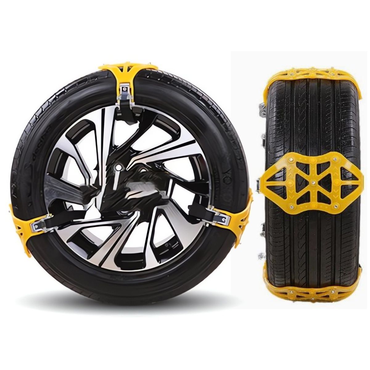 KUANGYE - 6 × Cadenas de nieve para coche,antideslizantes,Para Nieve Auto Jeep Suv 16mm a 265mm Grosor