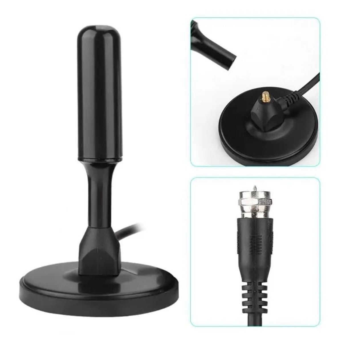 MALIK - Antena Digital HD para TV con Cable de Cobre 4-5m Coaxial