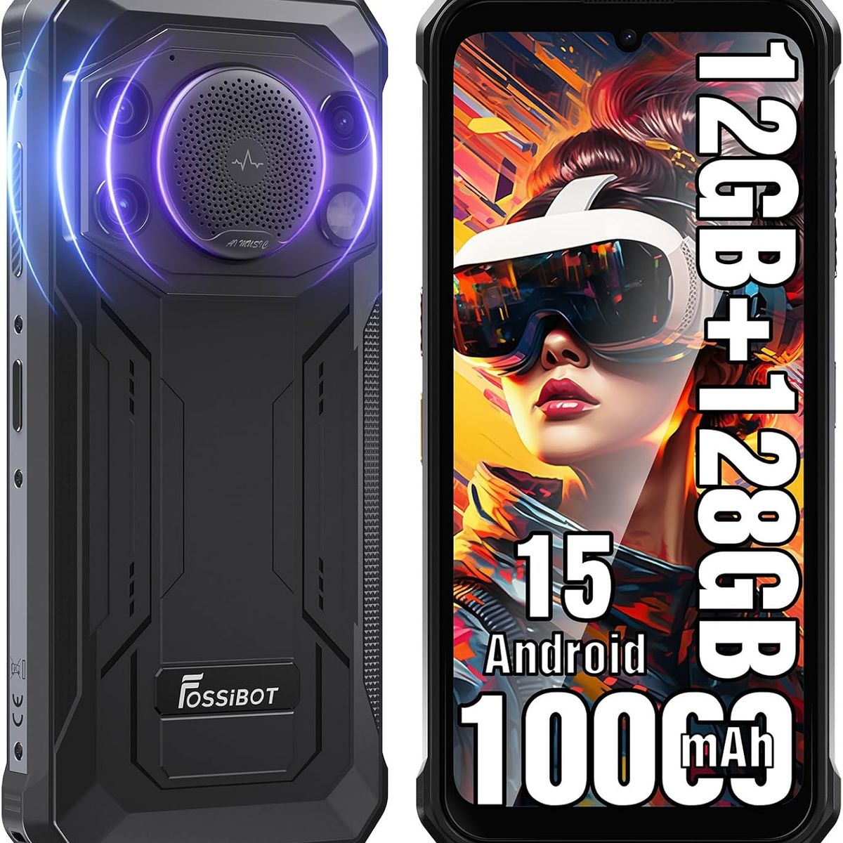FOSSIBOT - FOSSIBOT F110L Celular 12GB+128GB 10000mAh 50MP Android 15 Smartphone