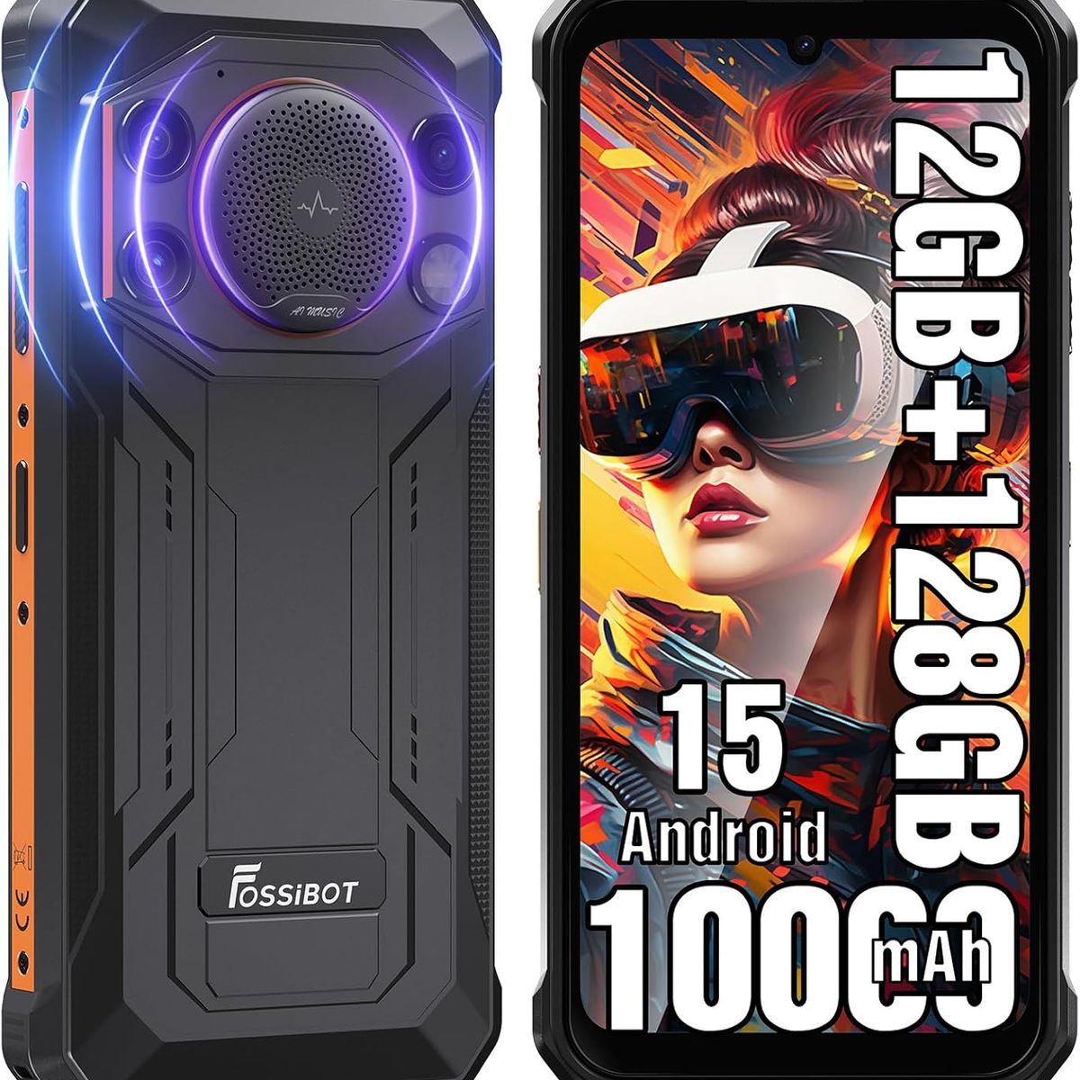 FOSSIBOT - FOSSIBOT F110L Celular 12GB+128GB 10000mAh 50MP Android 15 Smartphone