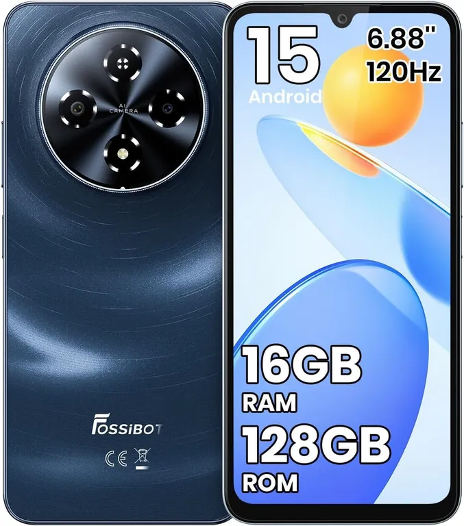 FOSSIBOT S5 Celular 16GB+128GB Android 15 Smartphone
