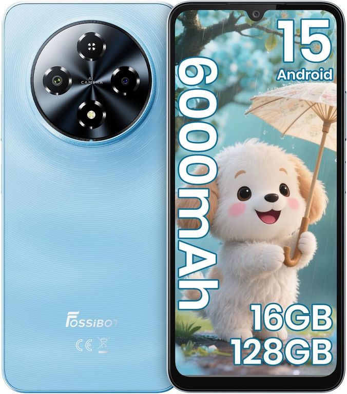 FOSSIBOT S5 Celular 16GB+128GB Android 15 Smartphone