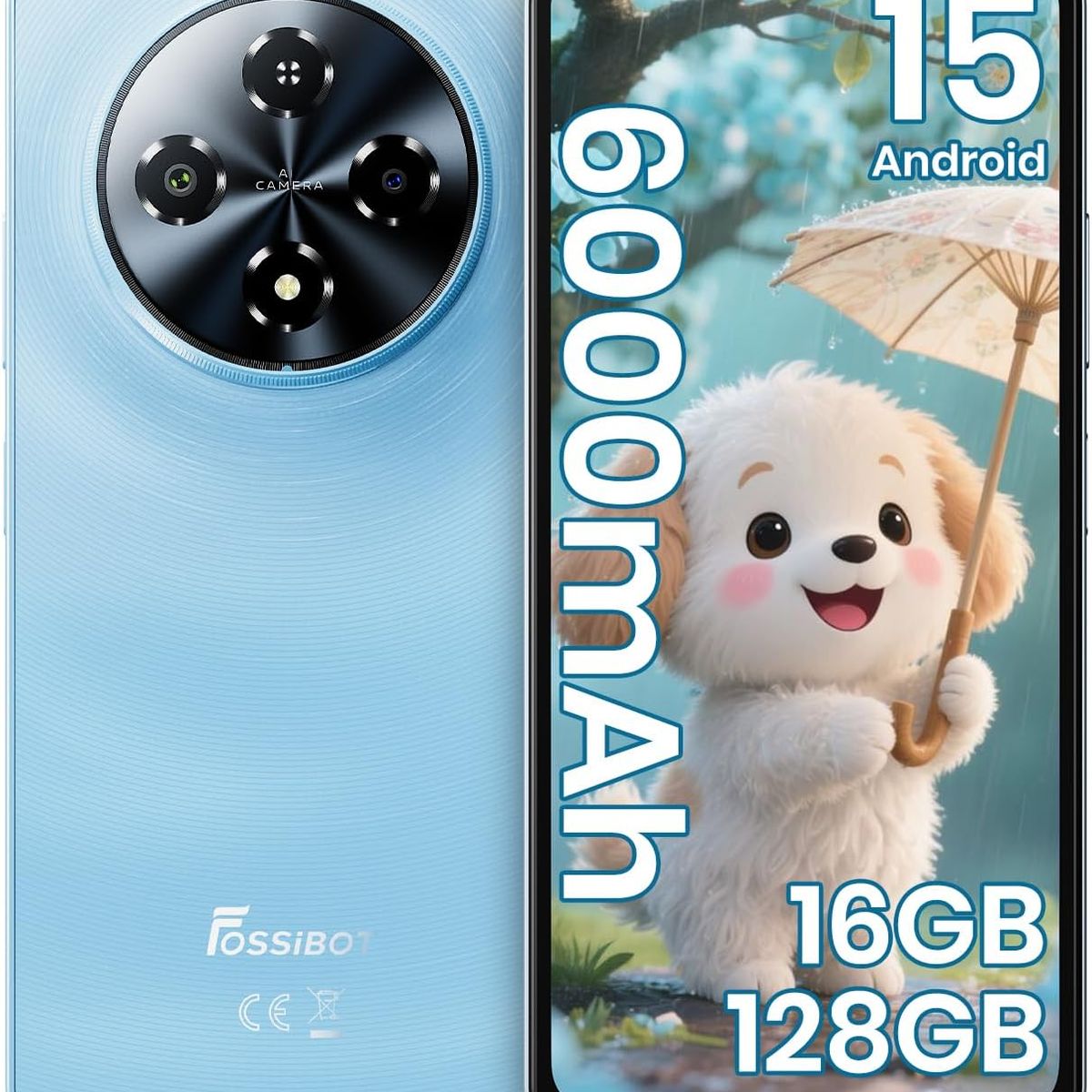 FOSSIBOT - FOSSIBOT S5 Celular 16GB+128GB Android 15 Smartphone