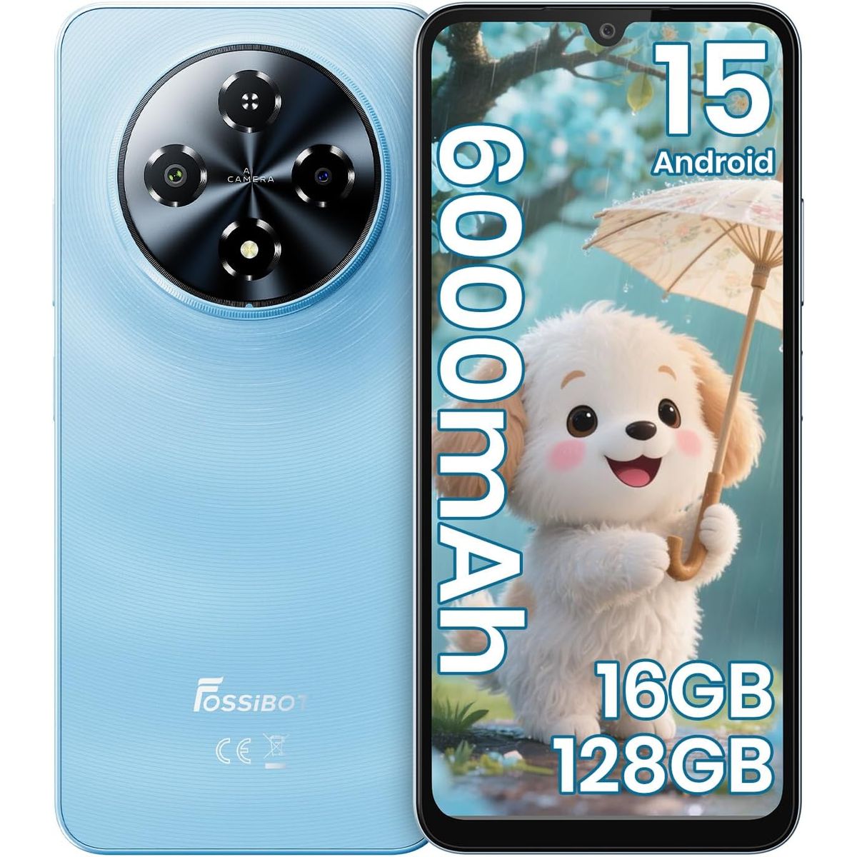 FOSSIBOT - FOSSIBOT S5 Celular 16GB+128GB Android 15 Smartphone