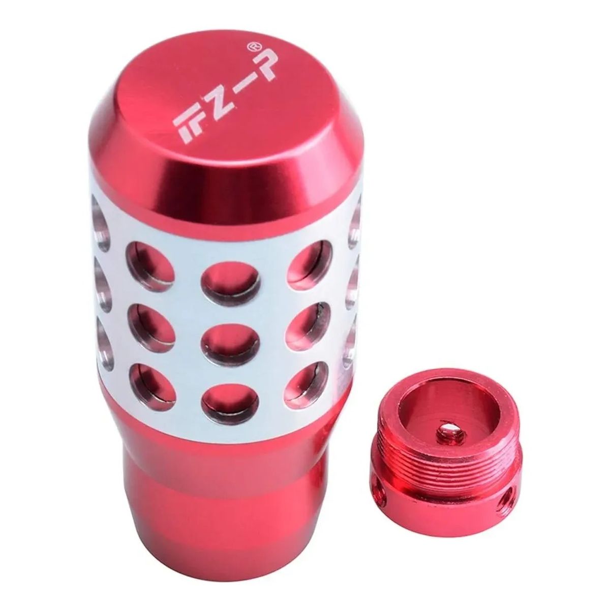 GENERICO - Pomo De Cambio De Marchas De Aluminio rojo Para Coche