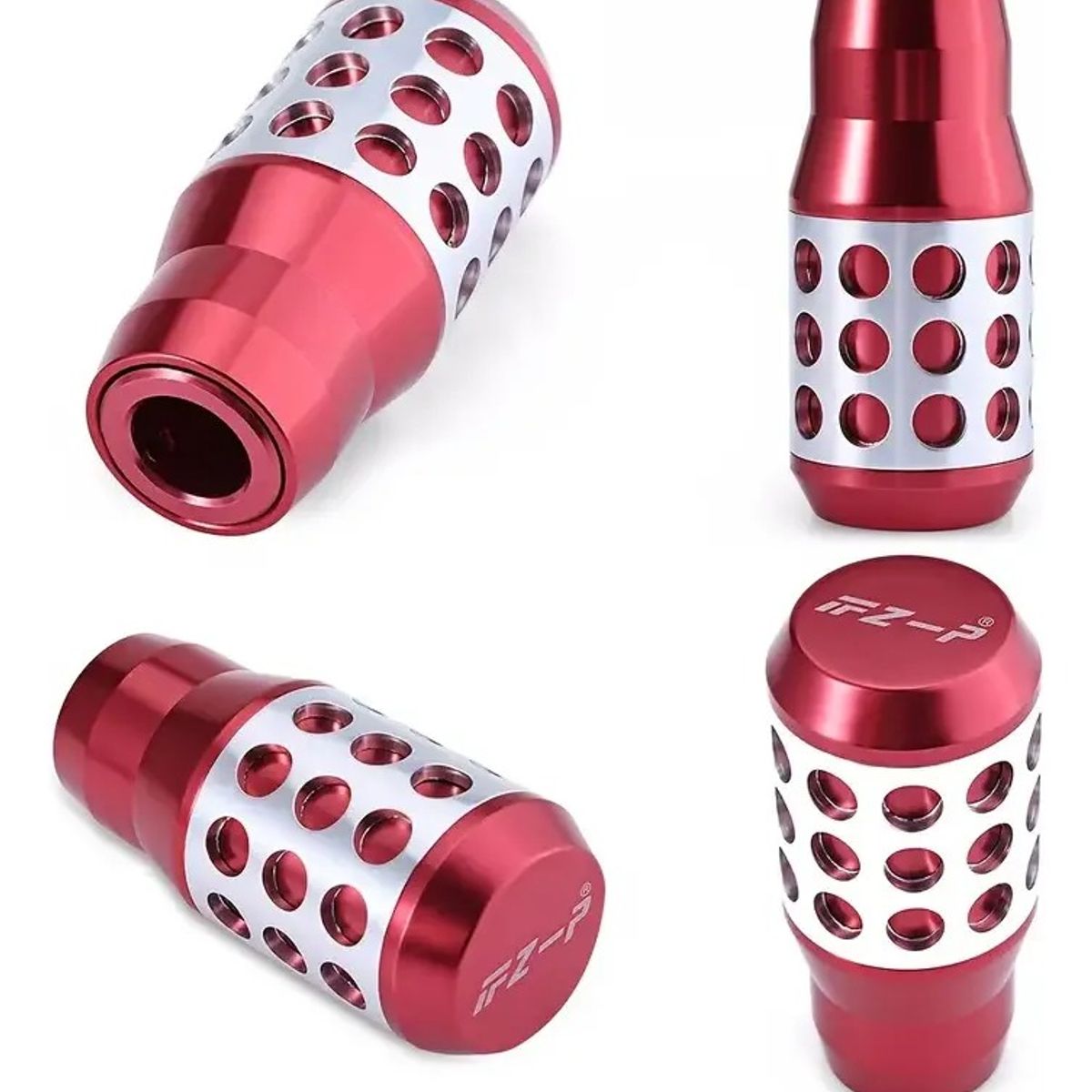 GENERICO - Pomo De Cambio De Marchas De Aluminio rojo Para Coche