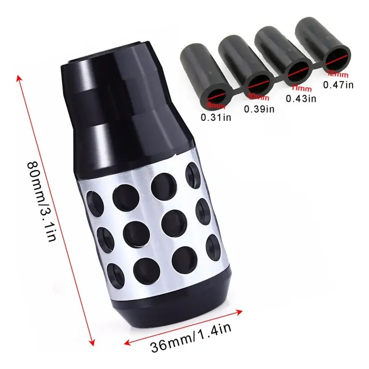 GENERICO - Pomo De Cambio De Marchas De Aluminio Negro Para Coche