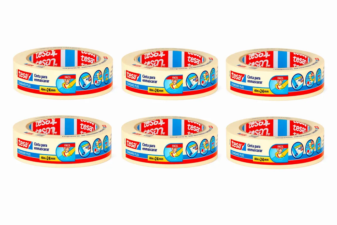 Pack 6 Cintas Enmascarar 24 mm 40 m