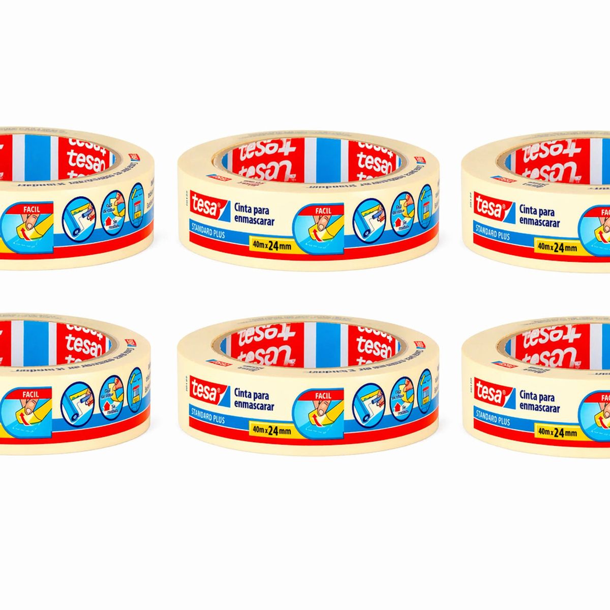 Pack 6 Cintas Enmascarar Tesa 24 mm 40 m, marca TESA - Foto Principal