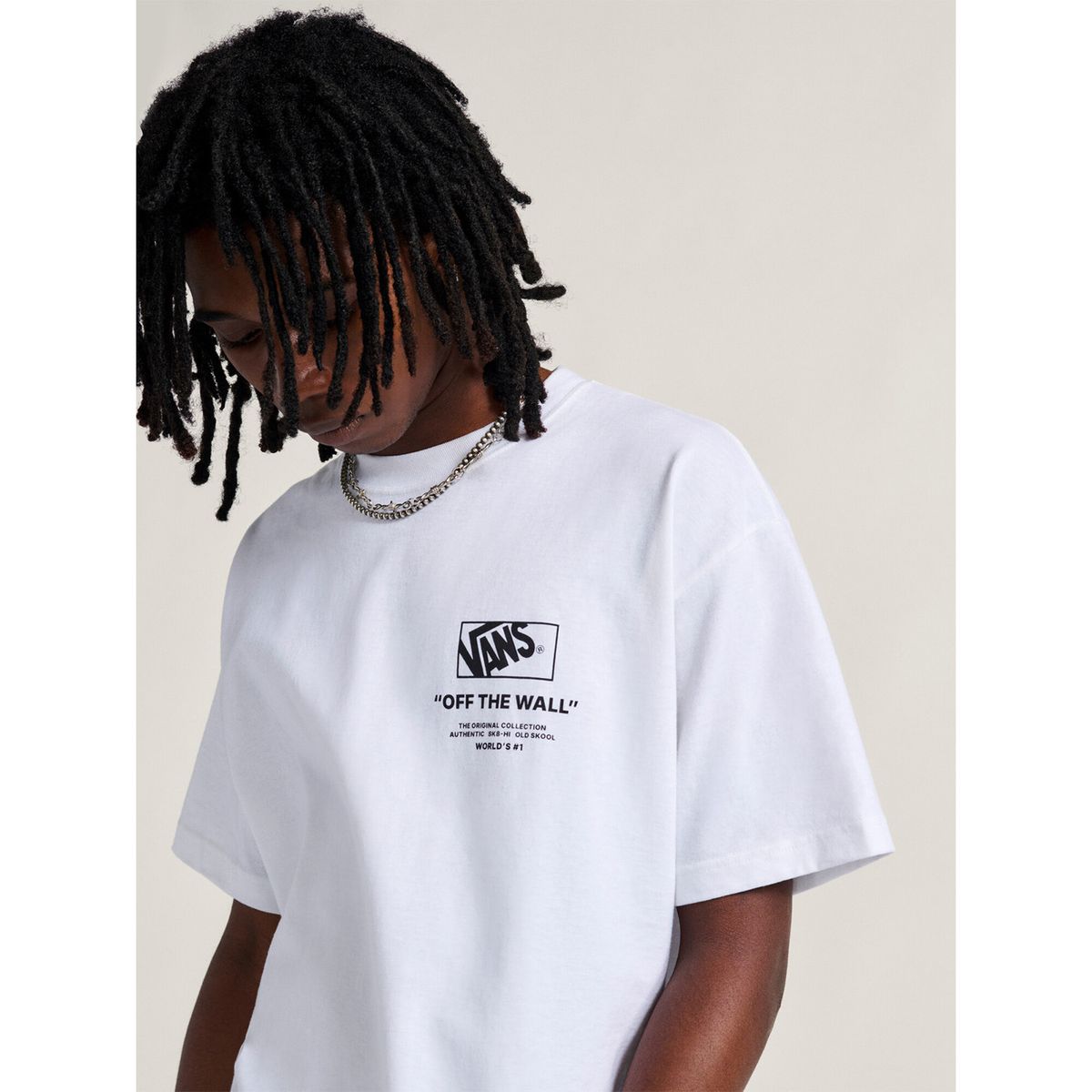 VANS - Polera MC Hombre Stacked Hi Tee Blanco VANS