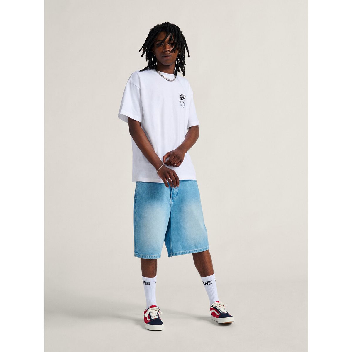 VANS - Polera MC Hombre Stacked Hi Tee Blanco VANS