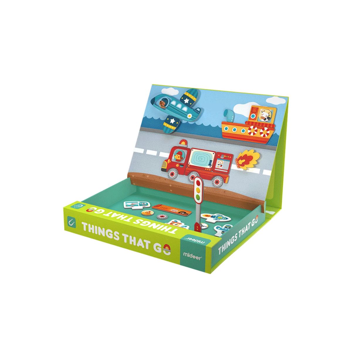 MIDEER - Juego magnético Things that Go (medios de transporte) Mideer