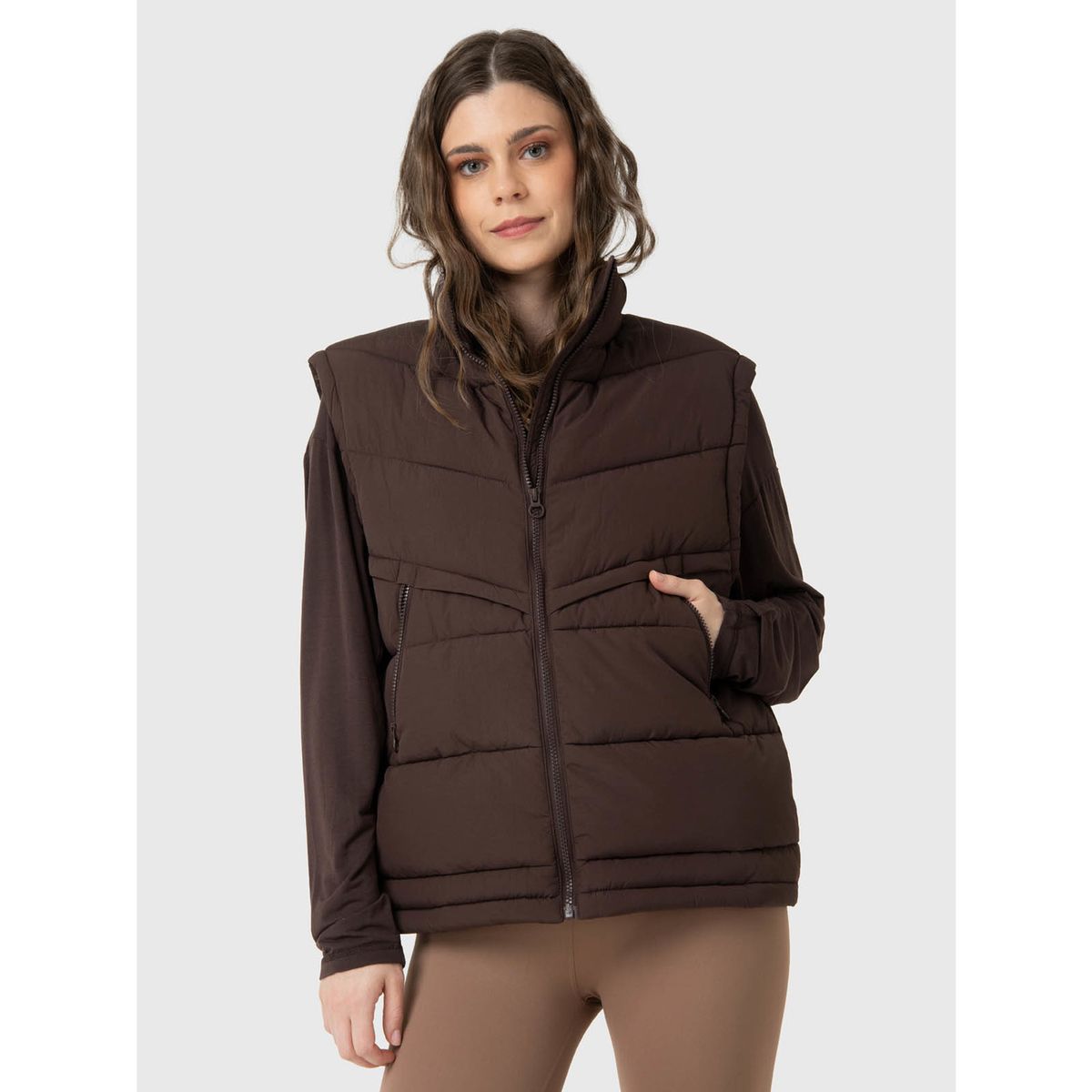 BSOUL - Parka Mujer Sleeveles Café BSOUL