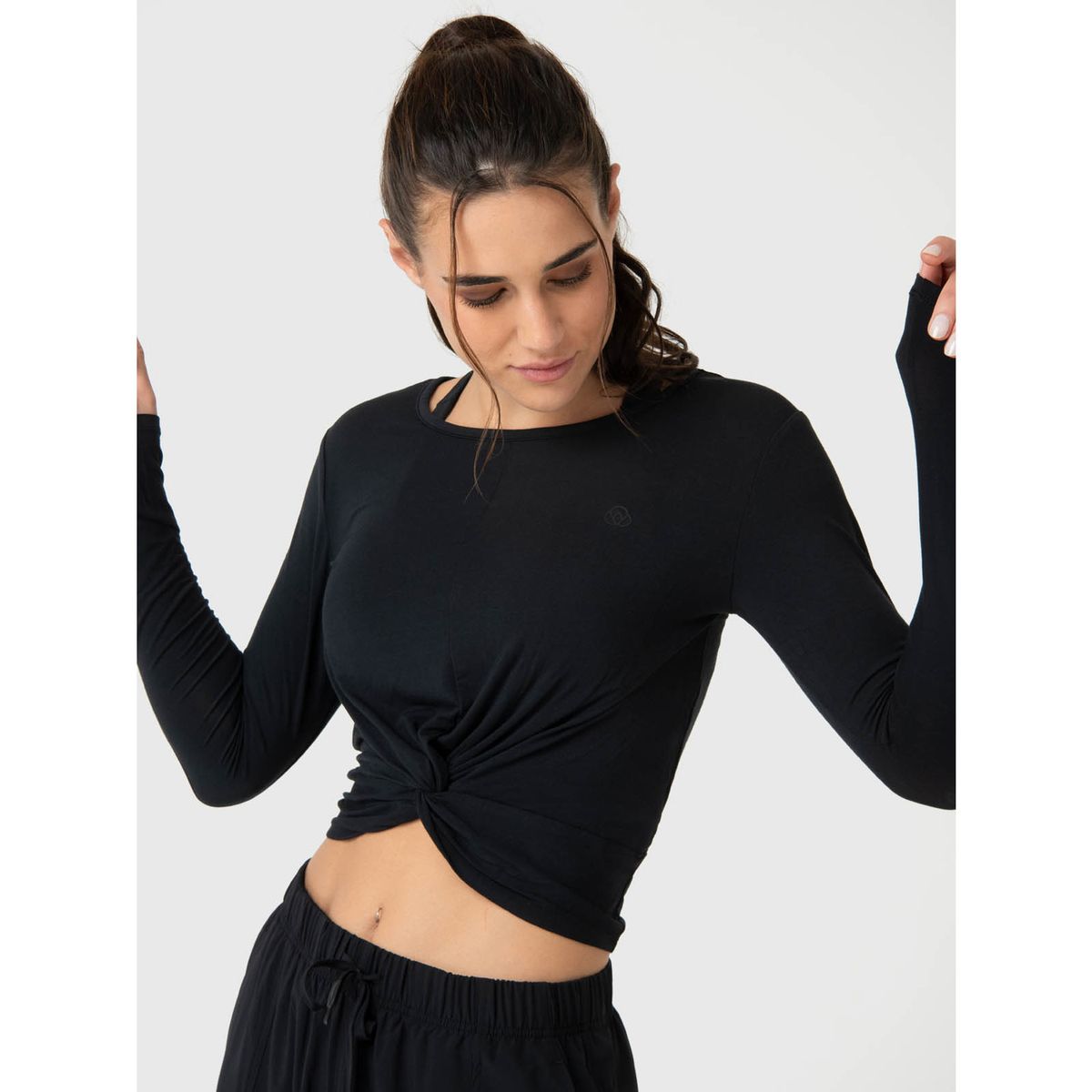 BSOUL - Polera Mujer Modal Aloe Negra BSOUL