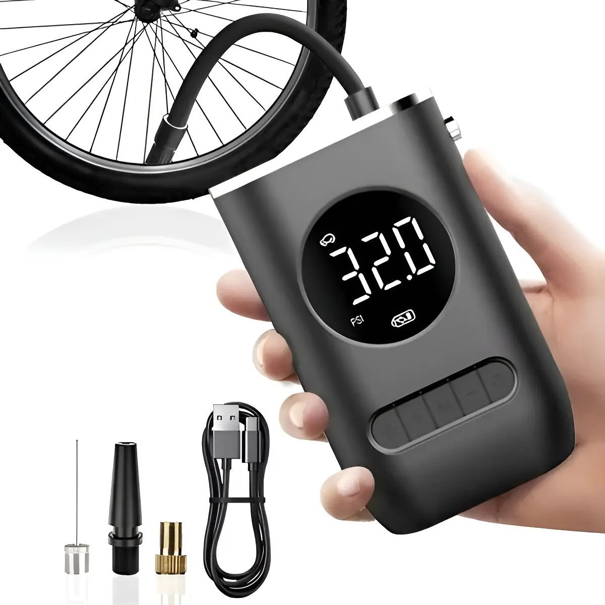 GENERICO - Compresor de aire mini eléctrico portátil Genérica Portable Rechargeable Labg