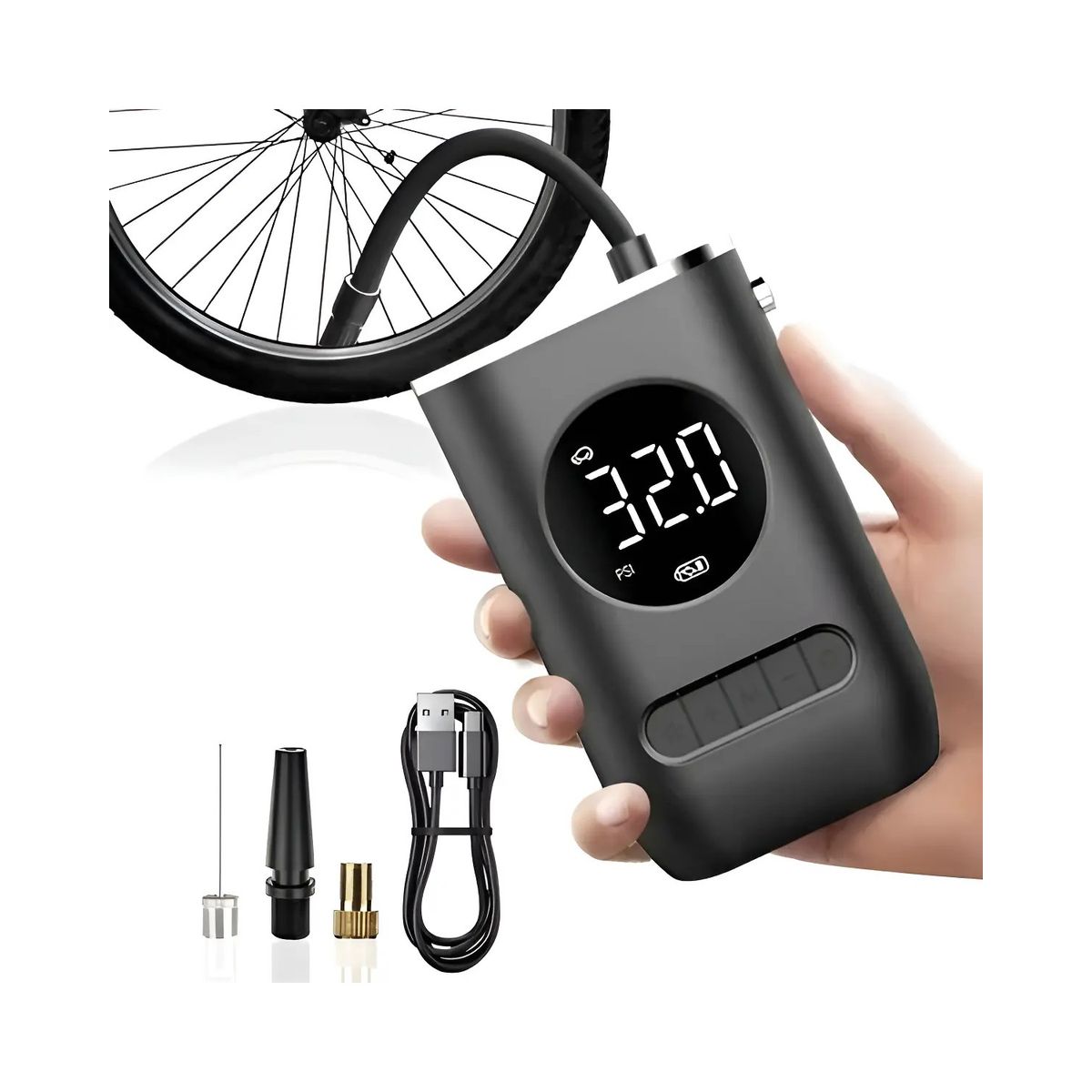 GENERICO - Compresor de aire mini eléctrico portátil Genérica Portable Rechargeable Labg