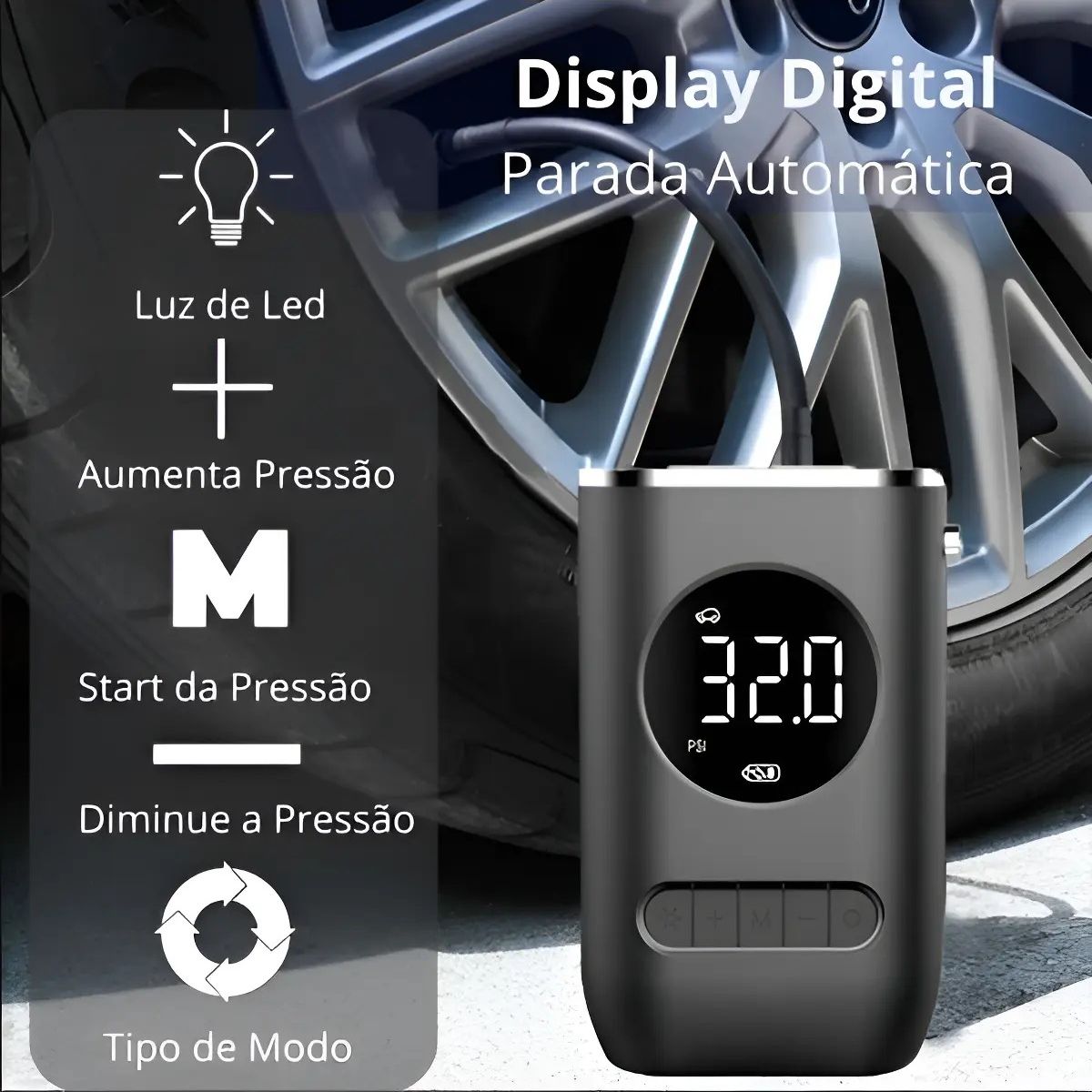 GENERICO - Compresor de aire mini eléctrico portátil Genérica Portable Rechargeable Labg