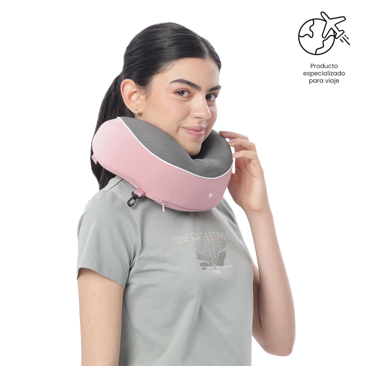 TOTTO - Almohada de Viaje Memory Foam Plane color Rosado