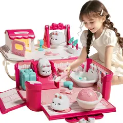 CRUSEC - Casa De Muñecas Magnética De Conejitos Regalo Niñas