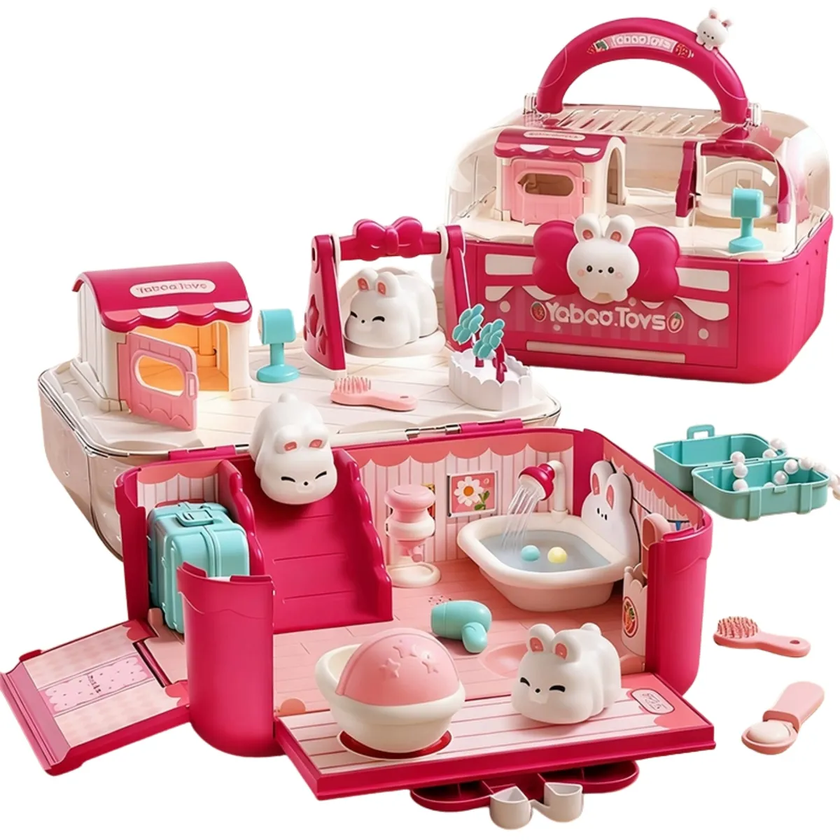 CRUSEC - Casa De Muñecas Magnética De Conejitos Regalo Niñas