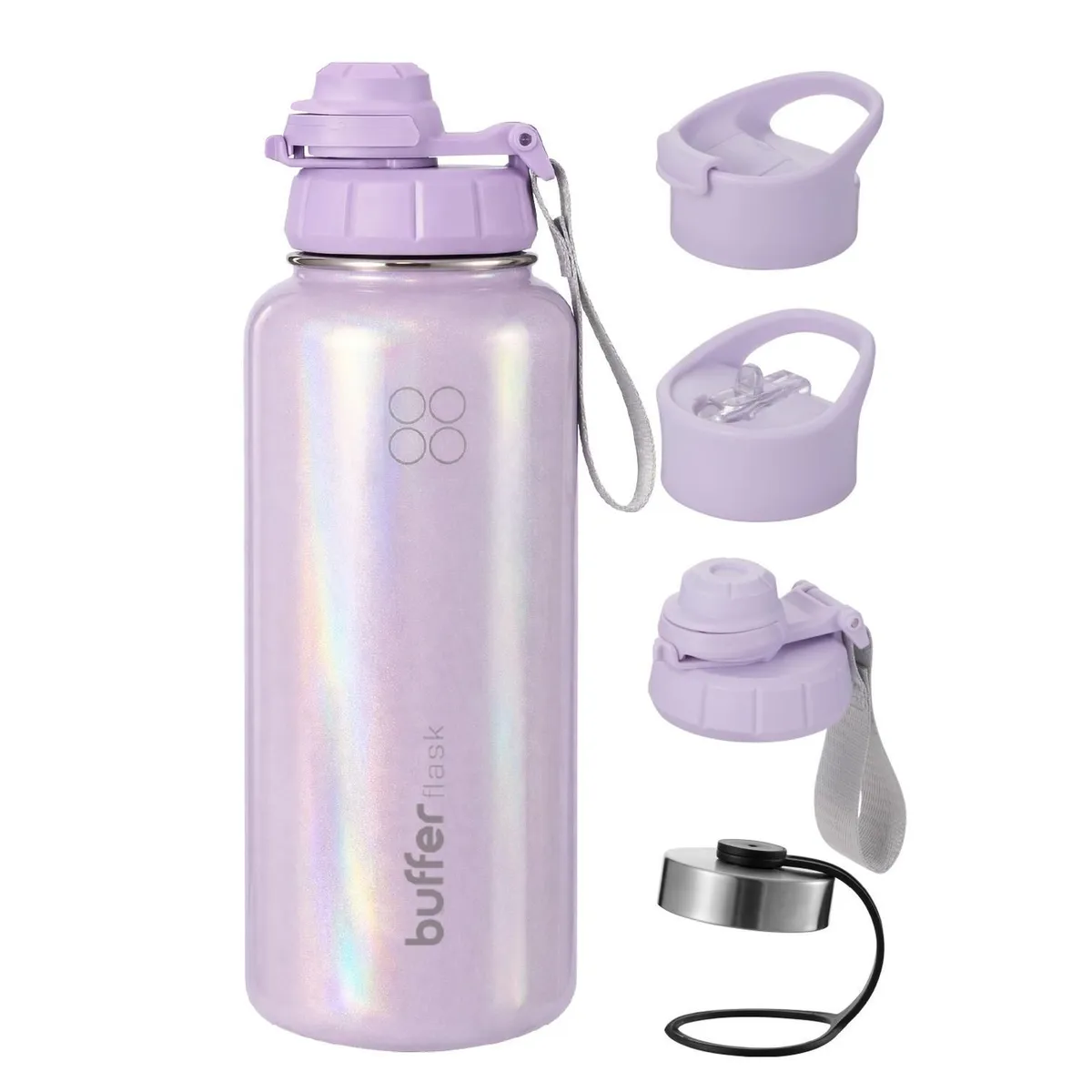 BUFFER FLASK - Termo Botella Agua Termica Acero Inox + Tapas - Purpura