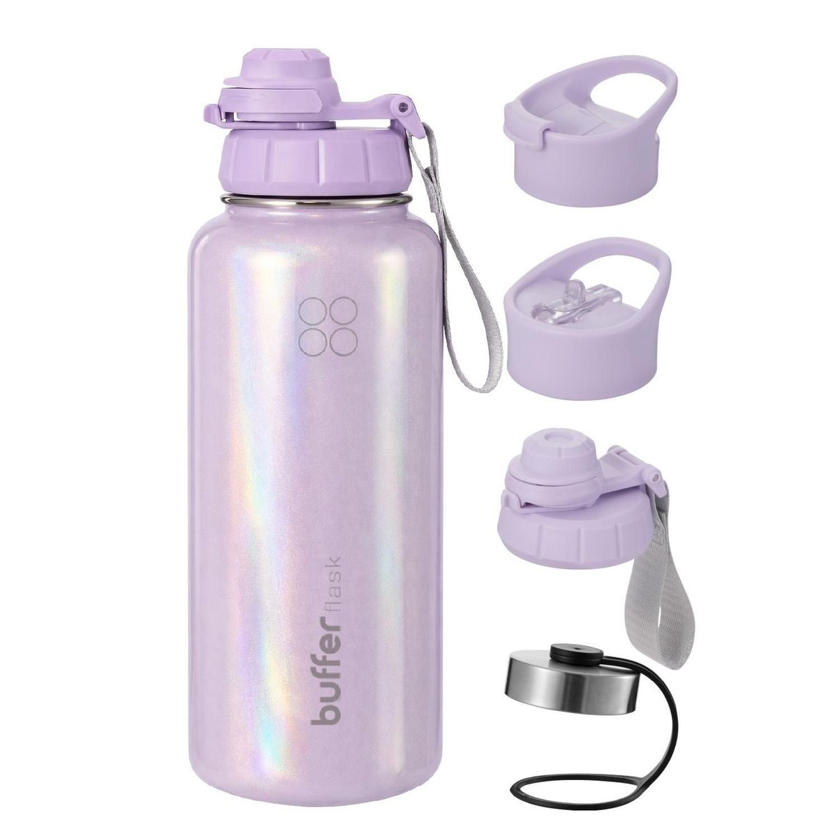 BUFFER FLASK - Termo Botella Agua Termica Acero Inox + Tapas - Purpura