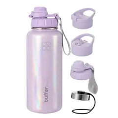 BUFFER FLASK - Termo Botella Agua Termica Acero Inox + Tapas - Purpura