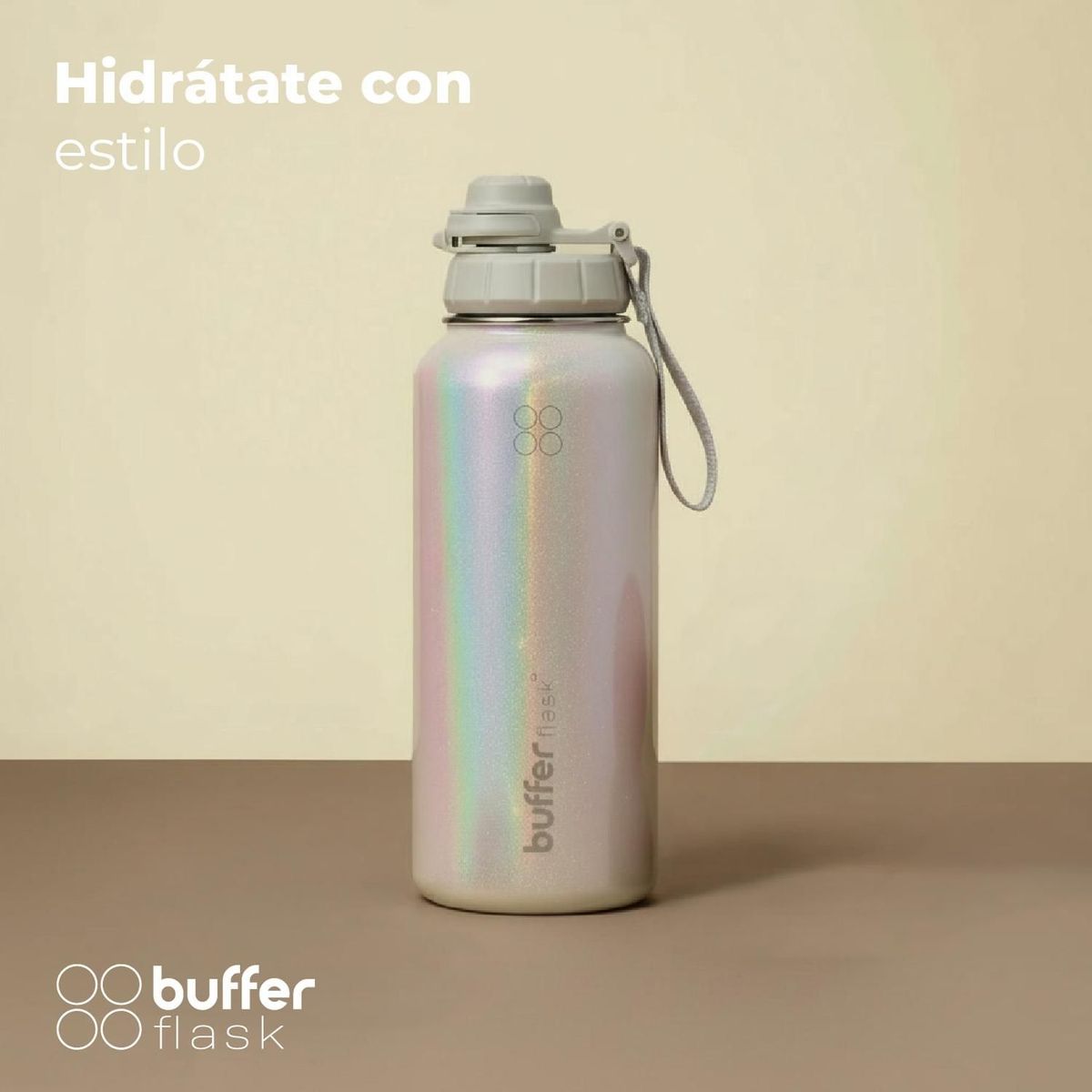 BUFFER FLASK - Termo Botella Agua Termica Acero Inox + Tapas - Agua