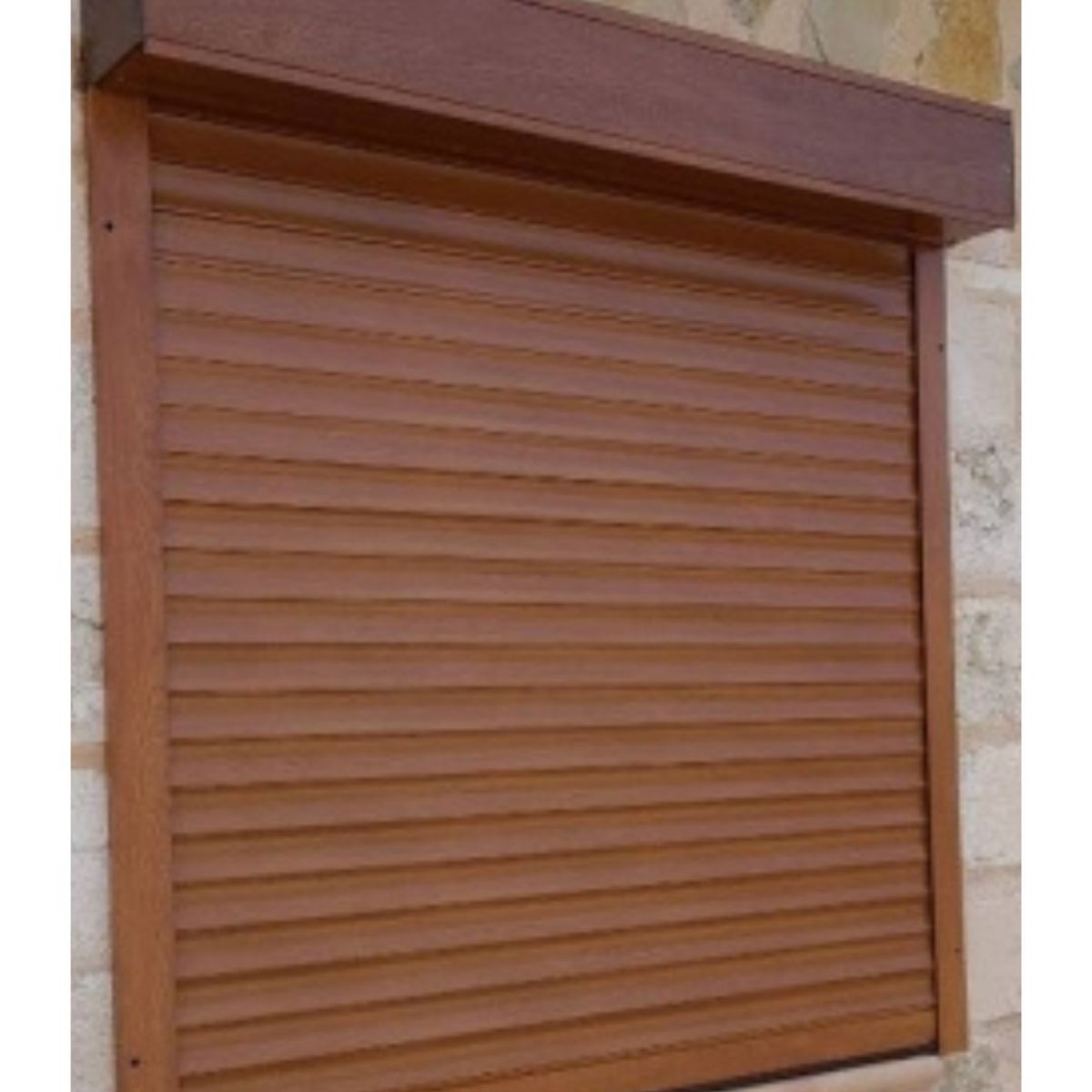 Persiana Exterior de Seguridad Color Golden de 1mts. Ancho x 1mts. Alto  Motorizada, marca PERSIALUX - Foto 2