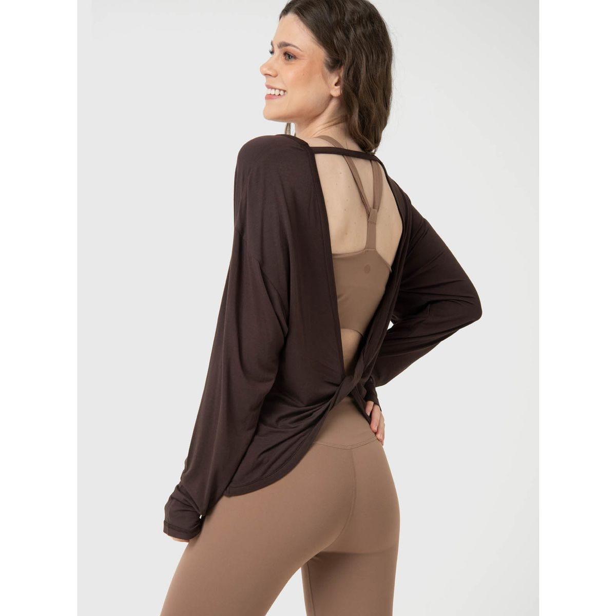 BSOUL - Polera Mujer Twist-Back Café BSOUL